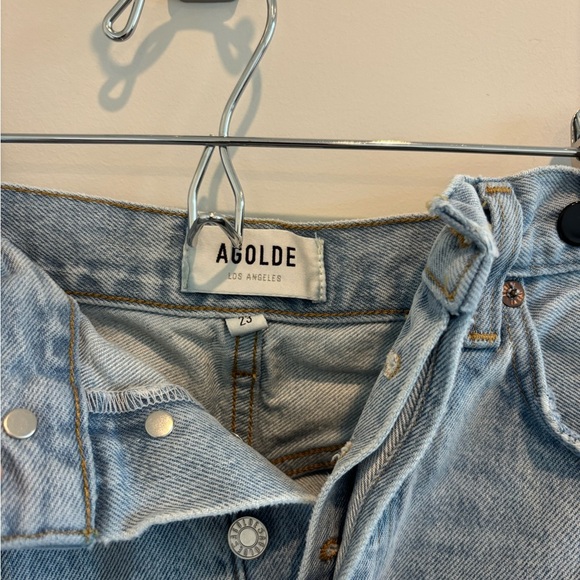 Agolde High Rise Light Blue Dee Short - Picture 2 of 6